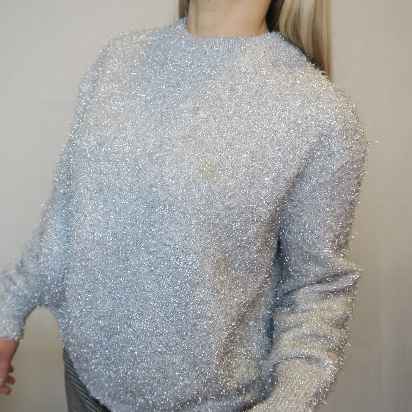 Silverglittrig Tröja (S-M)
