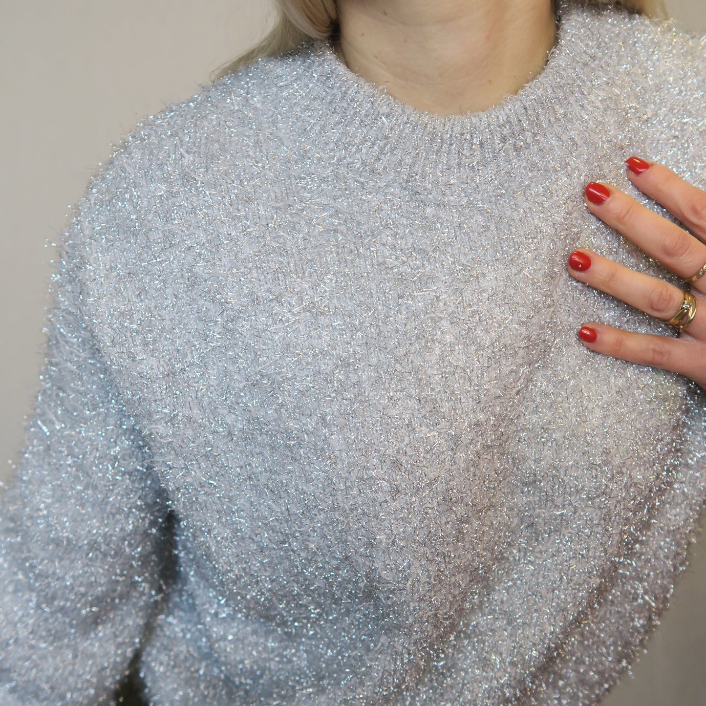 Silverglittrig Tröja (S-M)