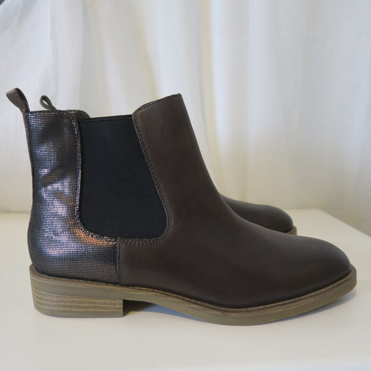 Tamaris chelsea boots, brunt skinn (40)