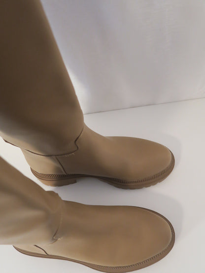 Beige hög chelseaboot PU läder H&M 41